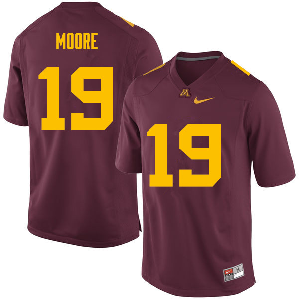 Men #19 Gary Moore Minnesota Golden Gophers College Football Jerseys Sale-Maroon - Click Image to Close
